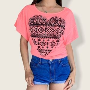 Neon Pink Heart Shirt